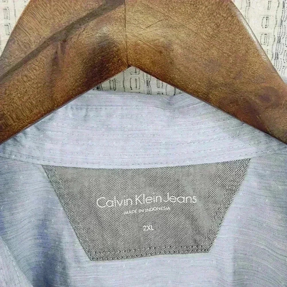 Calvin Klein 2XL Button down Short Sleeve Men's Shirt - Picture 6 of 9